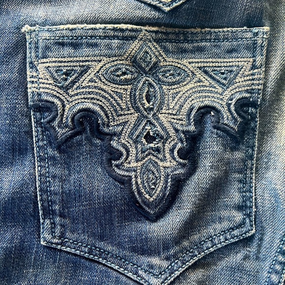 ANTIK DENIM - size 29 Western embriodered distressed boot cut jeans - Picture 2 of 10